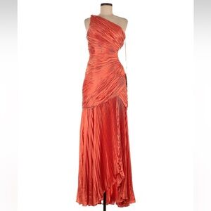 Elegant One-Shoulder Orange Dress